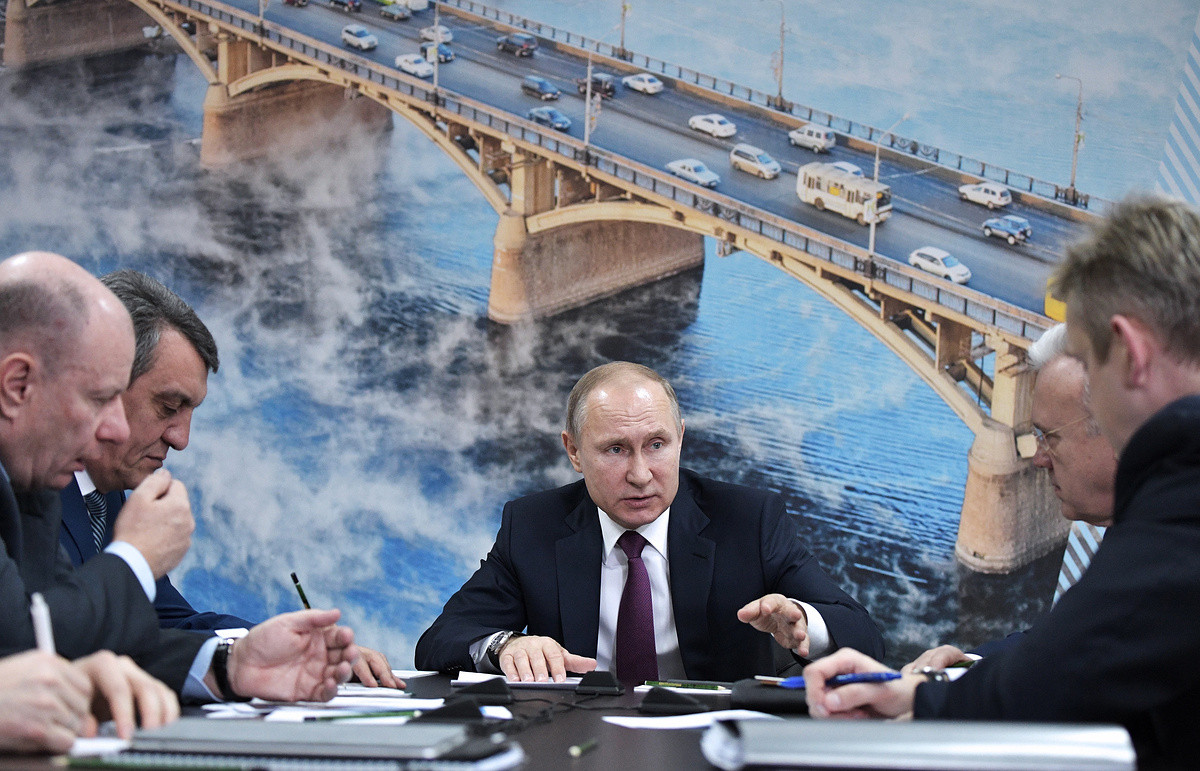 Владимир Путин в Красноярске в 2018 году