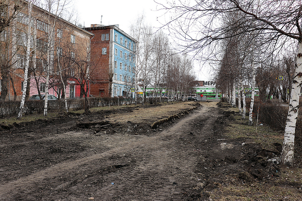 В Ленинском районе Красноярска приступили к благоустройству сквера  