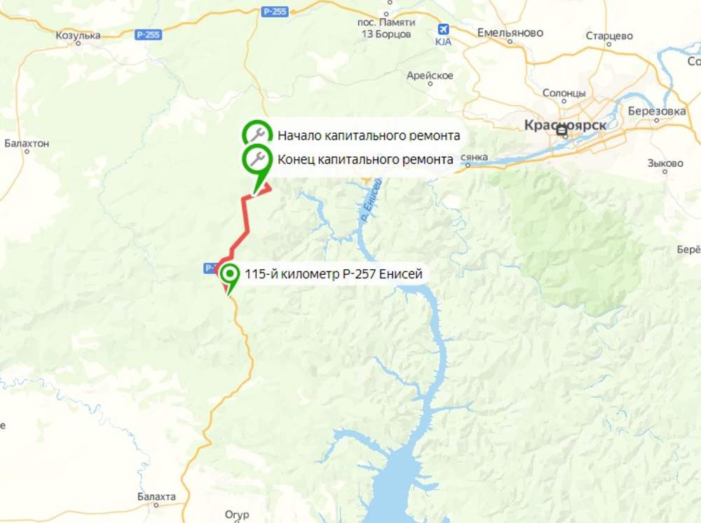 Км красноярск. Трасса р-257 Красноярский край на карте. Р-257 Енисей на карте. Трасса 257 Енисей на карте. Трасса Енисей на карте.