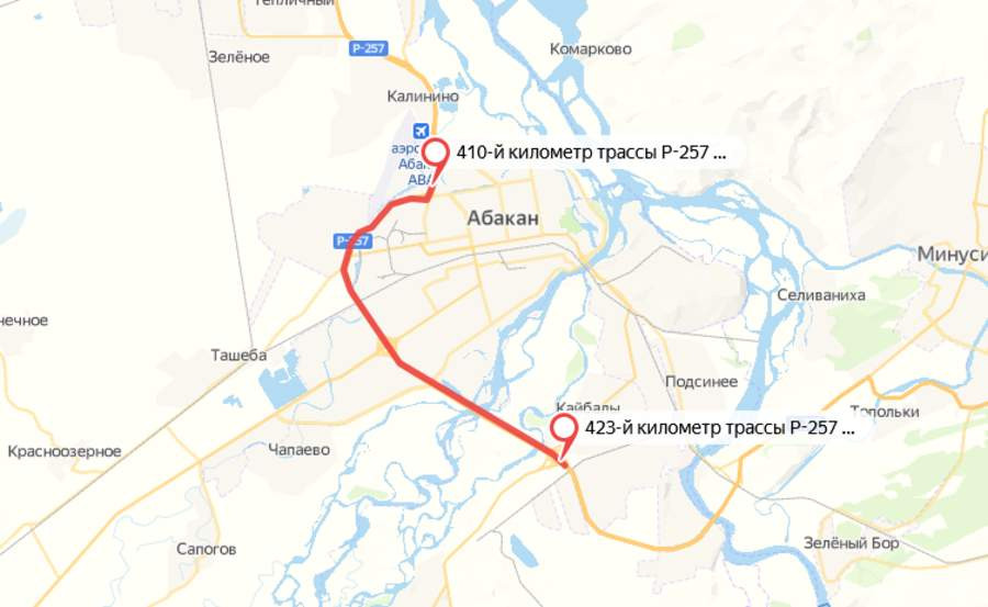 Км красноярск. Трасса 257 Енисей на карте. Р-257 Енисей на карте. Трасса р-257 Красноярский край на карте. А/Д обход г Абакан.